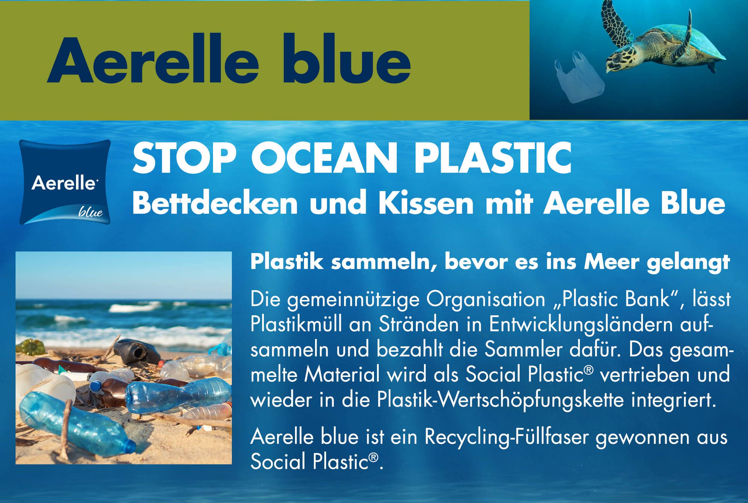 Helårsdyne | Økologisk | Stop Ocean Plastik | Greenline Aerelle Blue mono | 135 x 200/220 cm - Billede 4